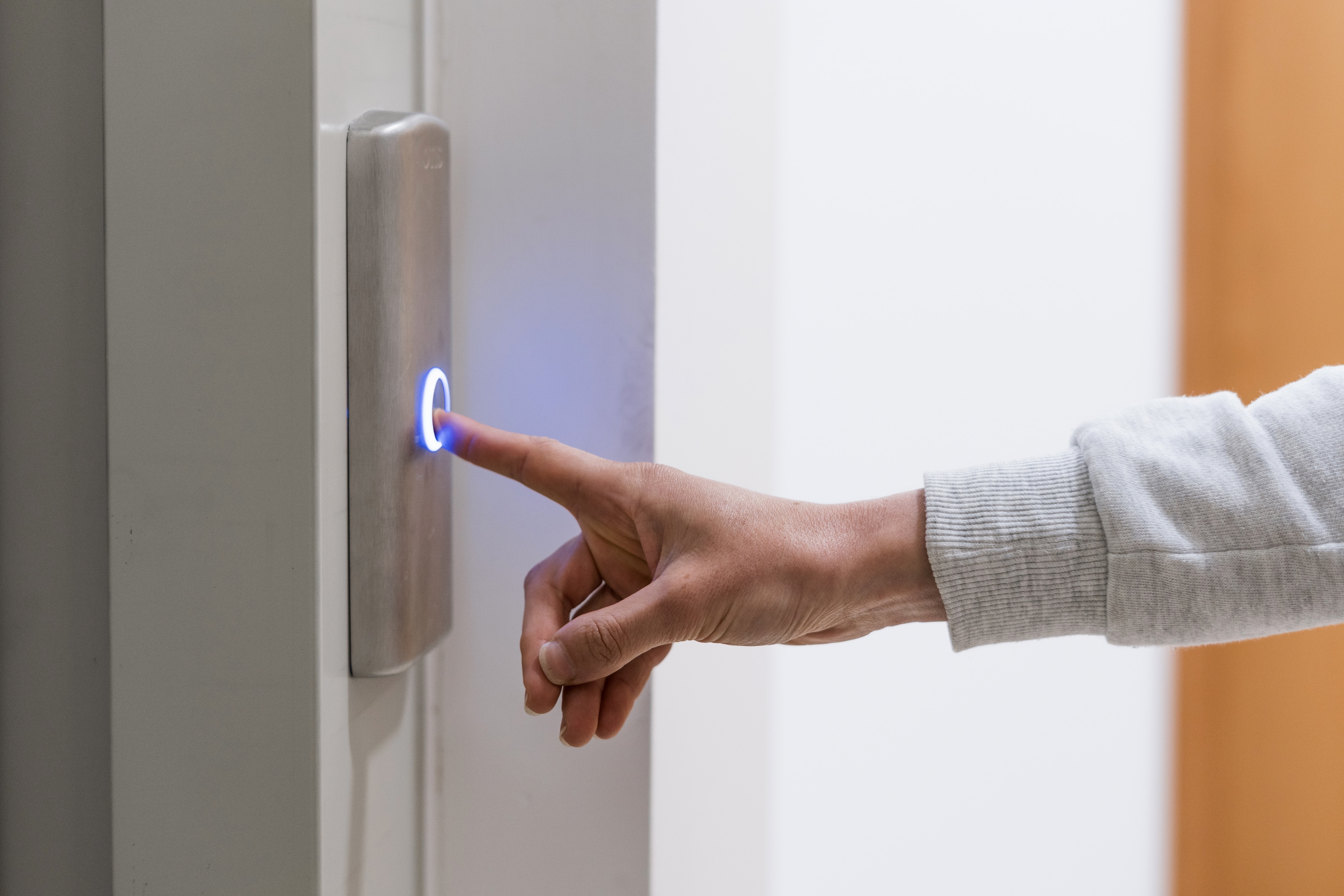 Someone using a door access control